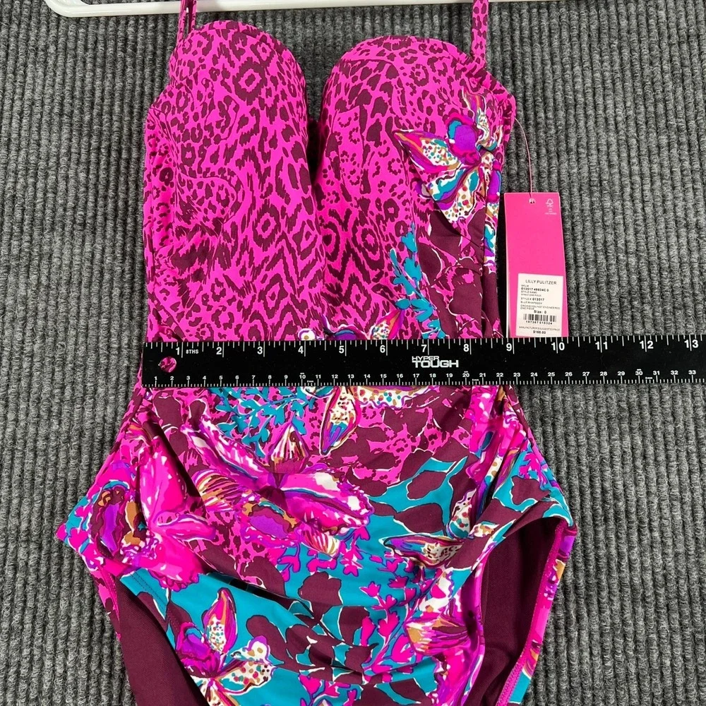 Lilly Pulitzer Ginnie One Piece Blue Rhapsody Orchid Swim Suit 0 Purple New - Picture 8 of 16